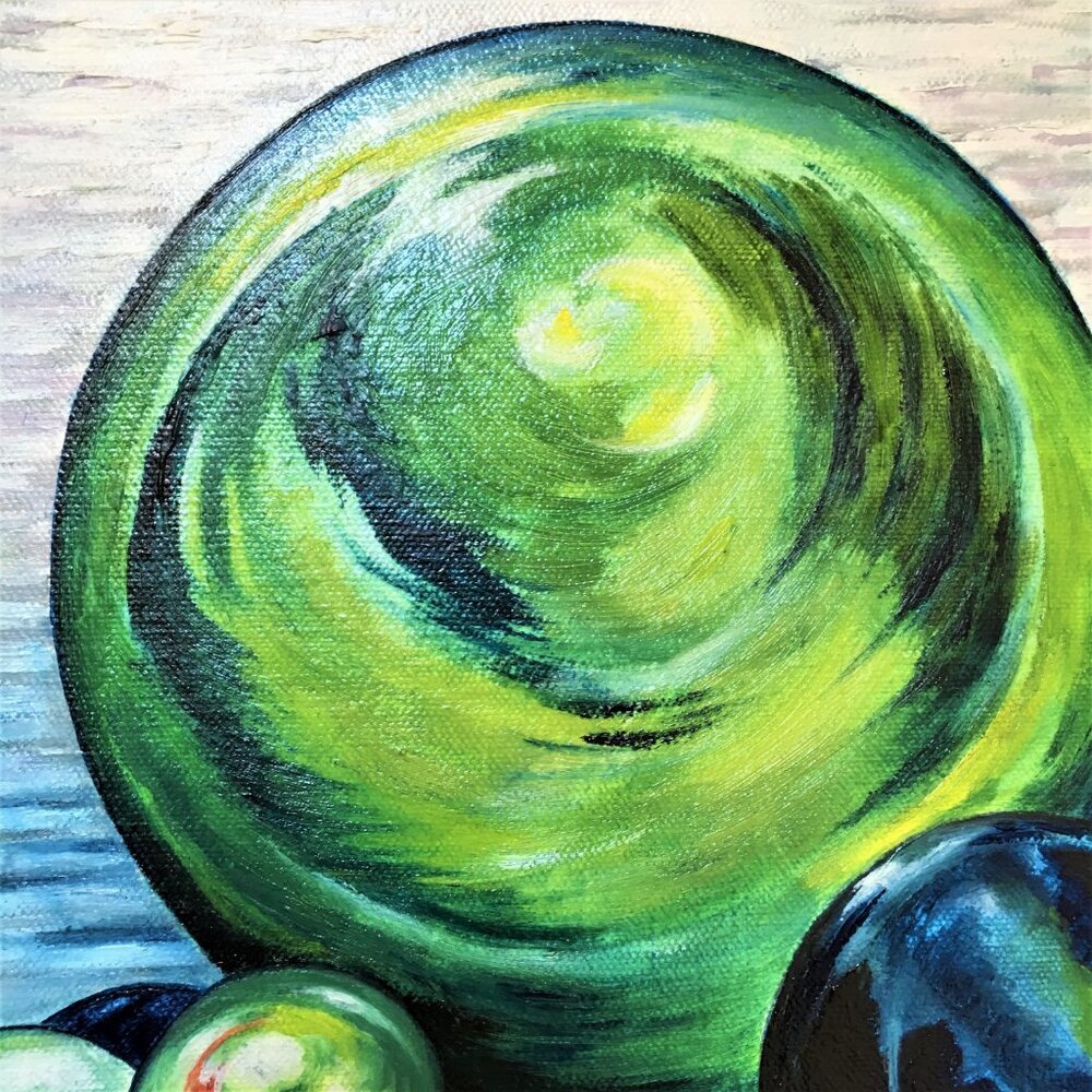 ORIGINAL OIL PAINTING ON CANVAS * MARBLES